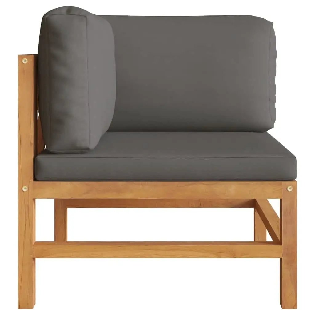 Corner Sofa Set 2 pcs Grey Cushions Outdoor Garden Patio Furniture Seating