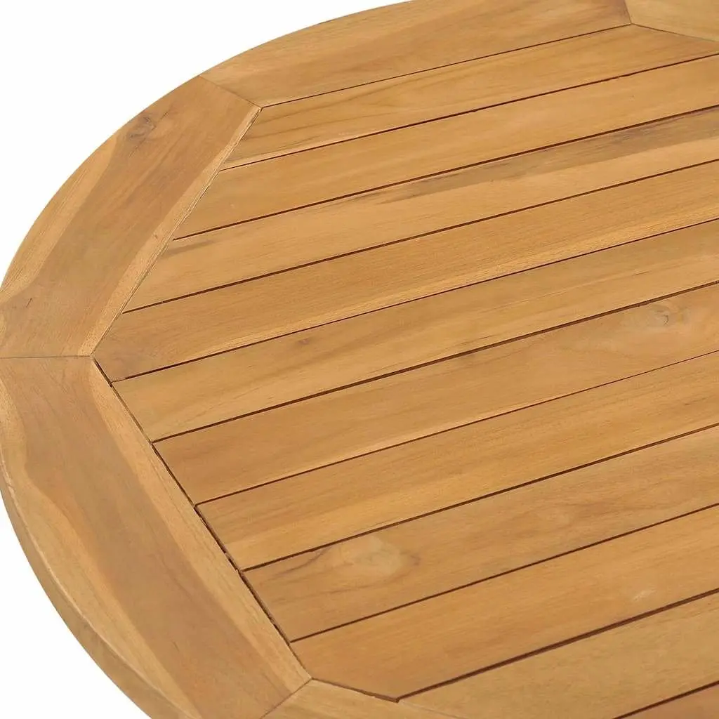 Garden Dining Table Round 90cm Teak Wood Outdoor Patio Furniture Brown