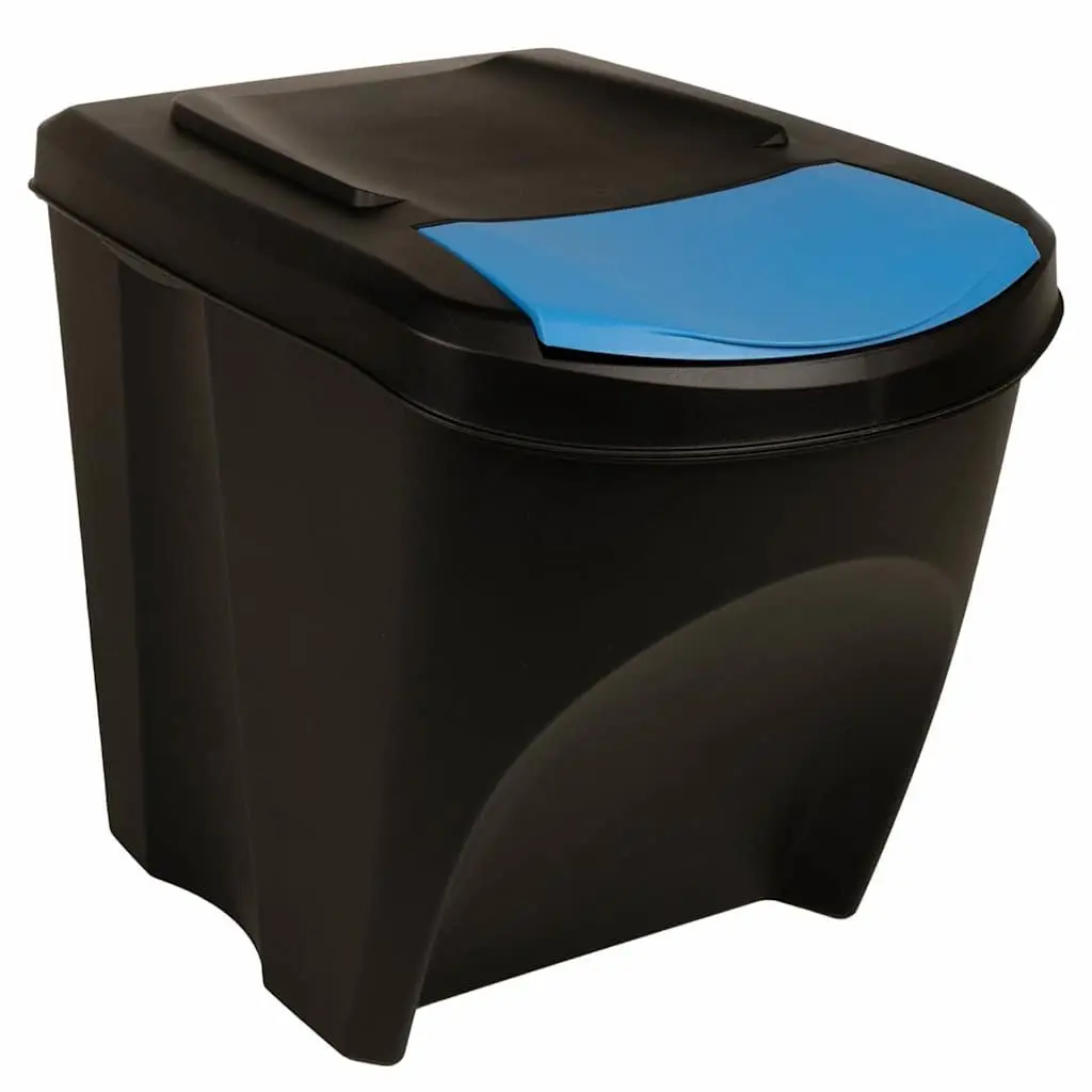 Stackable Rubbish Bin Boxes Waste Containment Storage 75 L Anthracite 3 Piece