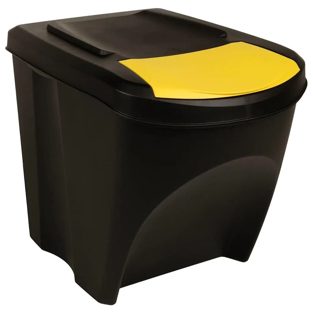 Stackable Garbage Bin Boxes Waste Sorting Containers 100 L Anthracite 4 Piece