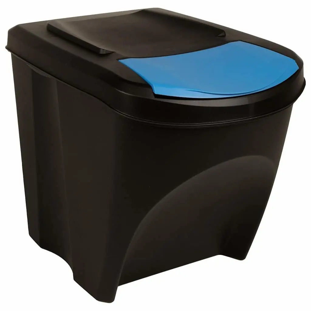 Stackable Garbage Bin Boxes Waste Sorting Containers 100 L Anthracite 4 Piece
