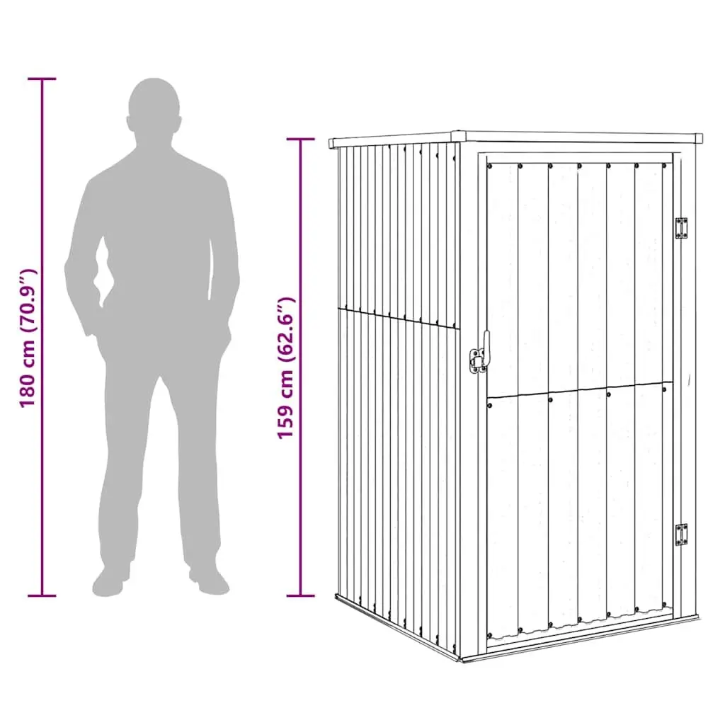 Garden Tool Shed Green 88x89x161cm Galvanised Steel Storage Outdoor