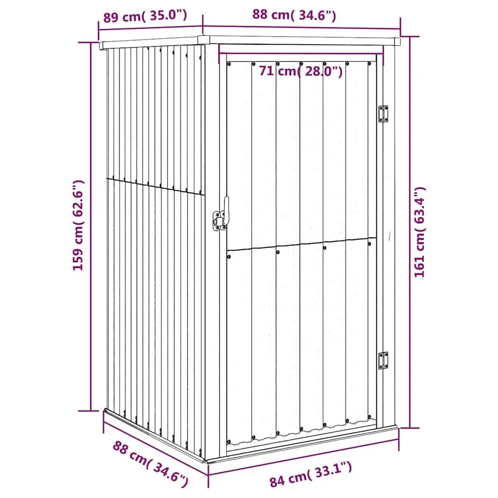 Garden Metal Storage Shed Outdoor Tool Equipment 88x89x161cm Anthracite