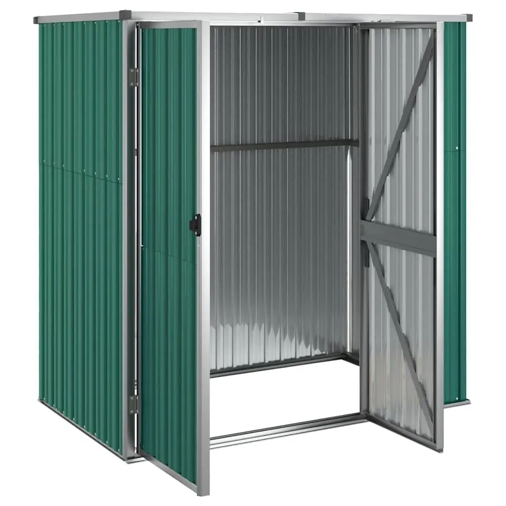Garden Tool Shed Outdoor Storage Galvanised Steel Frame 161x89x161 cm Green