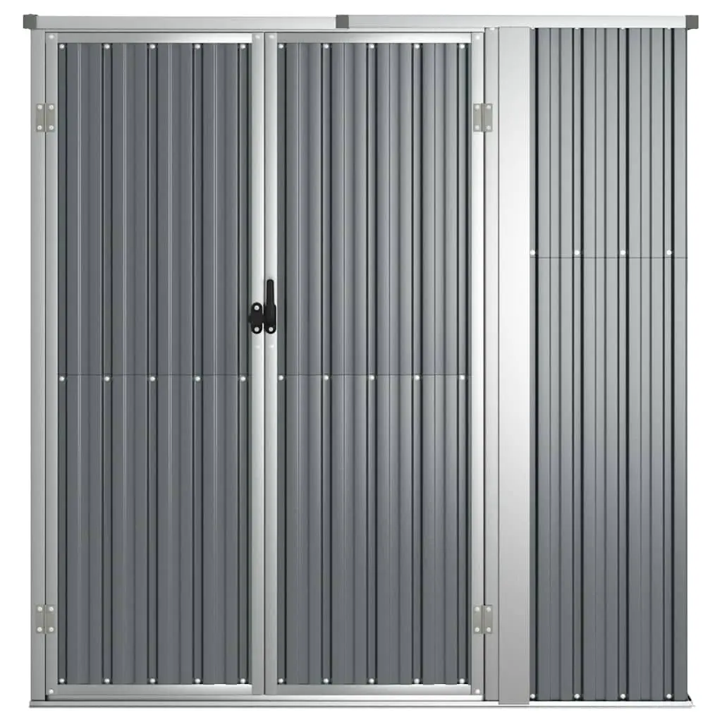 Garden Tool Shed Grey Outdoor Storage House Galvanised Steel Frame 161x89x161cm