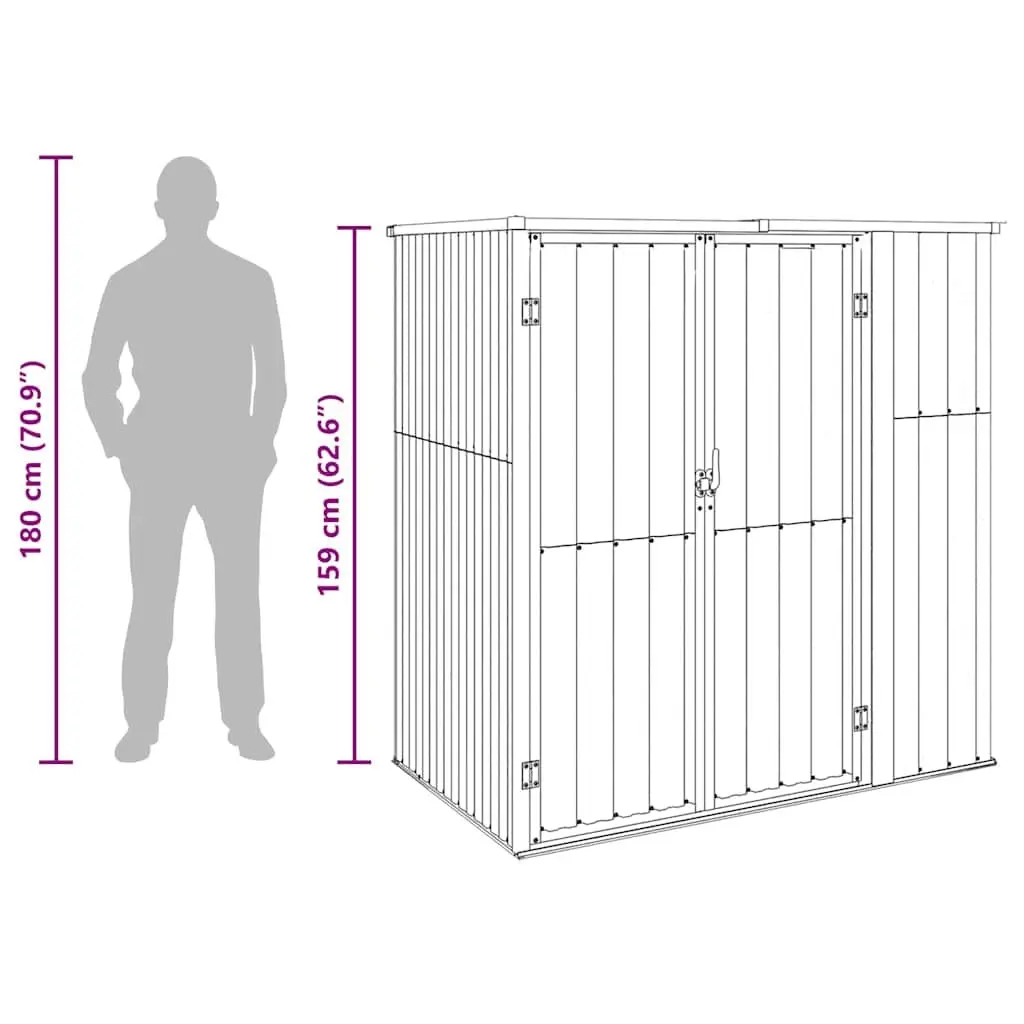 Garden Tool Shed Outdoor Storage 161 x 89 x 161 cm Anthracite Galvanised Steel