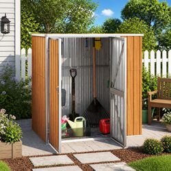 Reliable Outdoor Tool Shed in Brown with Galvanised Steel
