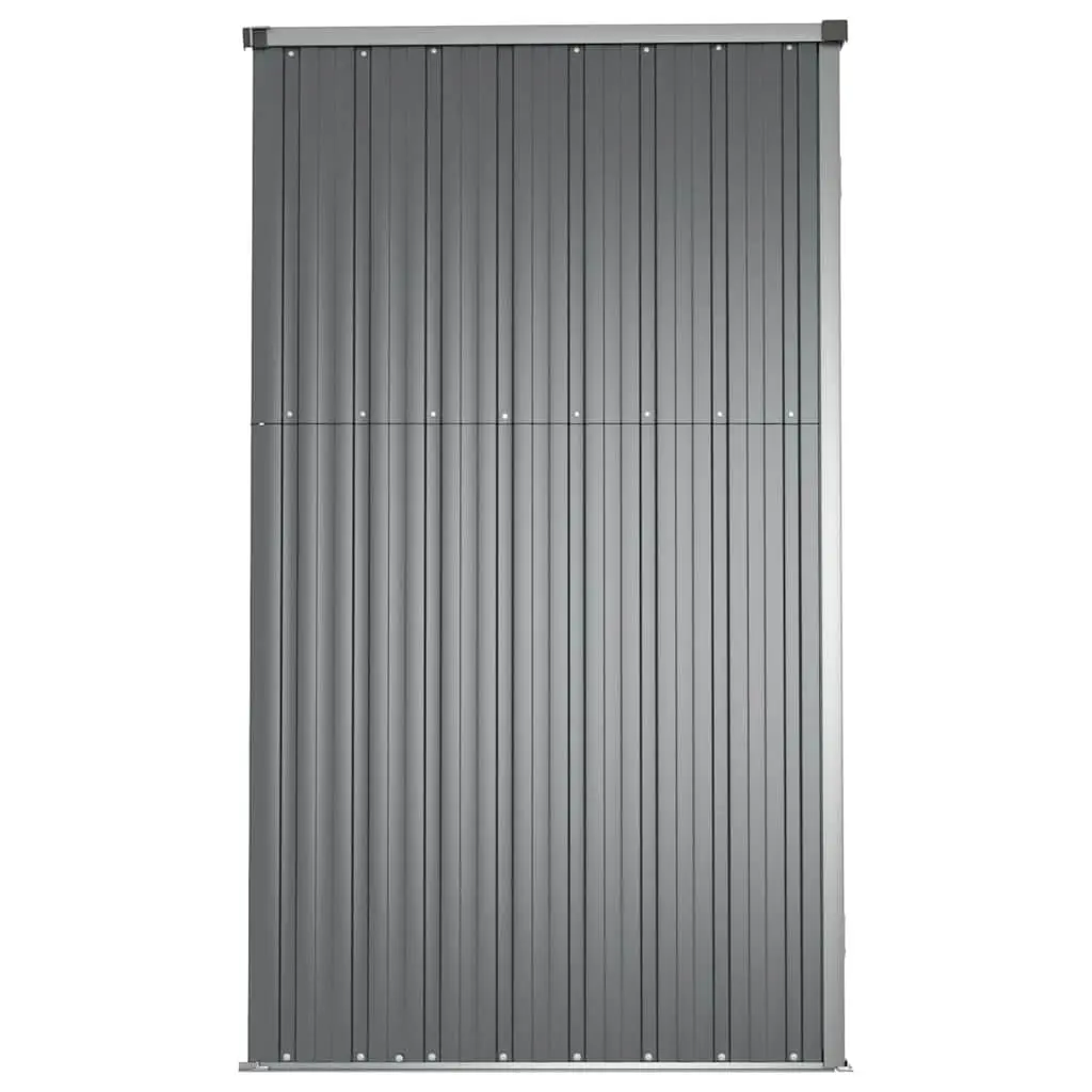 Garden Tool Shed Outdoor Storage 225x89x161 cm Grey Galvanised Steel Frame