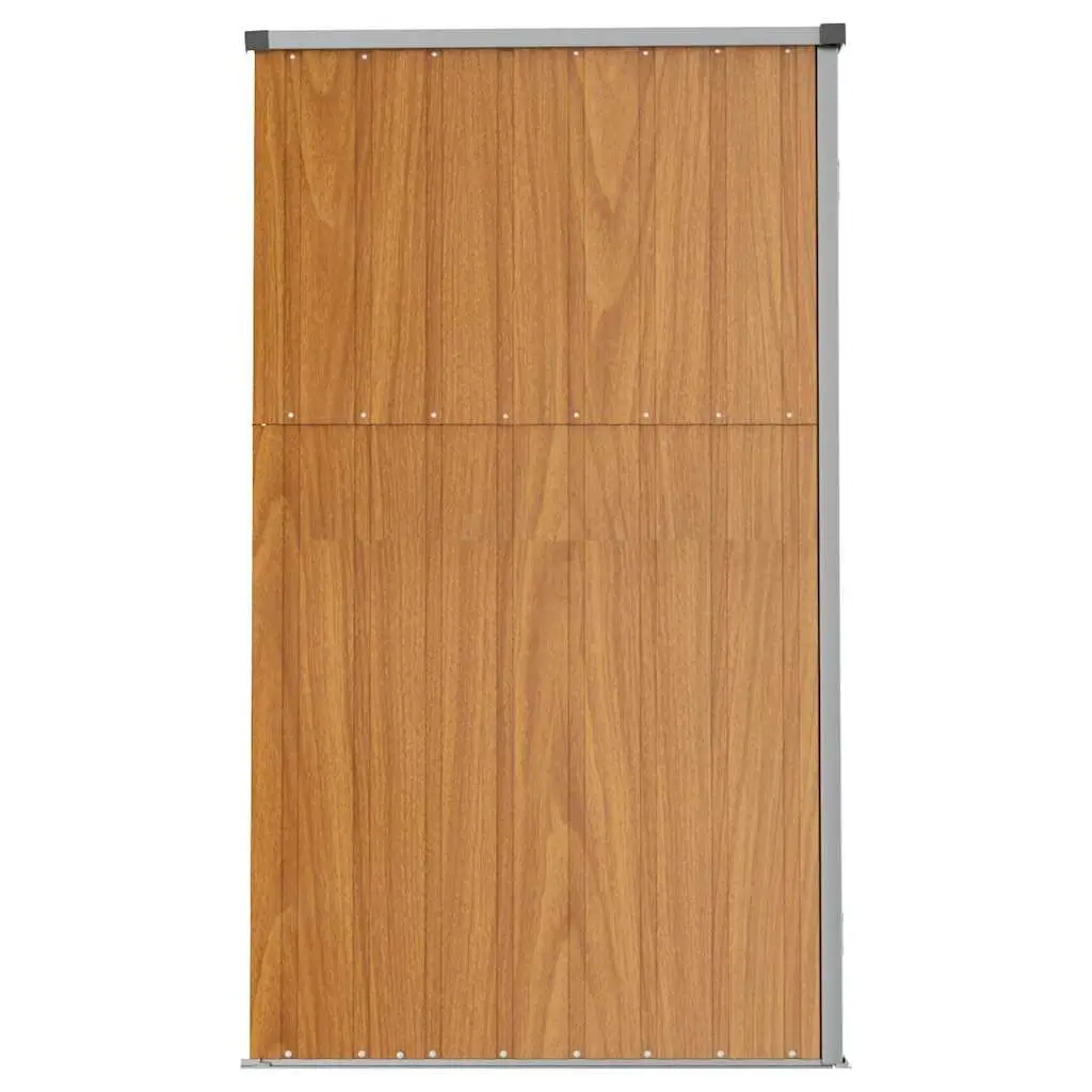 Garden Tool Shed Brown 225x89x161cm Galvanised Steel Storage Outdoor