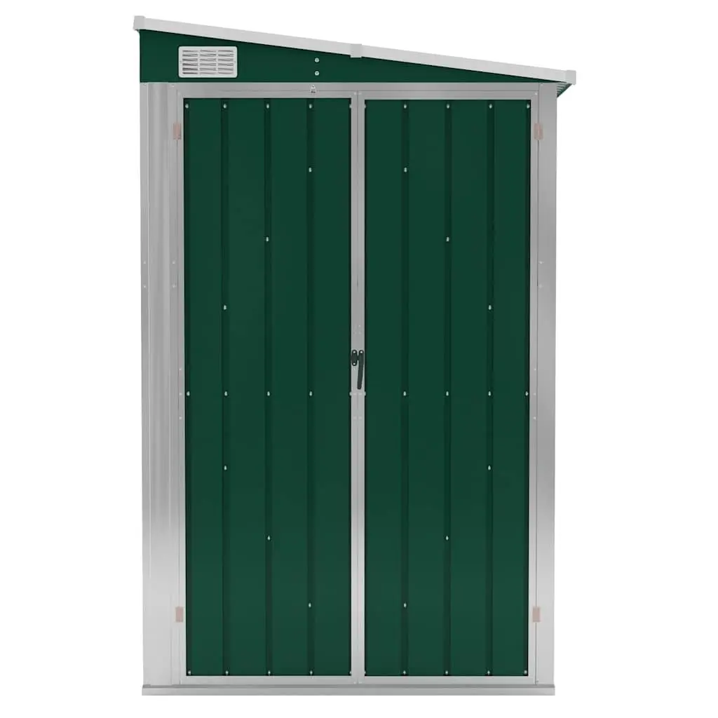 Wall-mounted Garden Shed Outdoor Storage 118 x 194 x 178 cm Green Steel Double Door