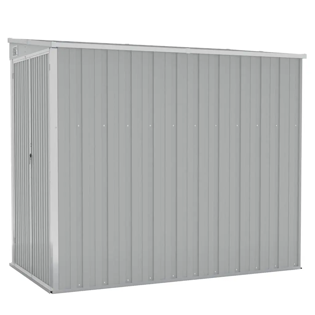 Wall-Mounted Garden Shed Storage Outdoor Steel Tool Locker Grey 118 x 194 x 178 cm