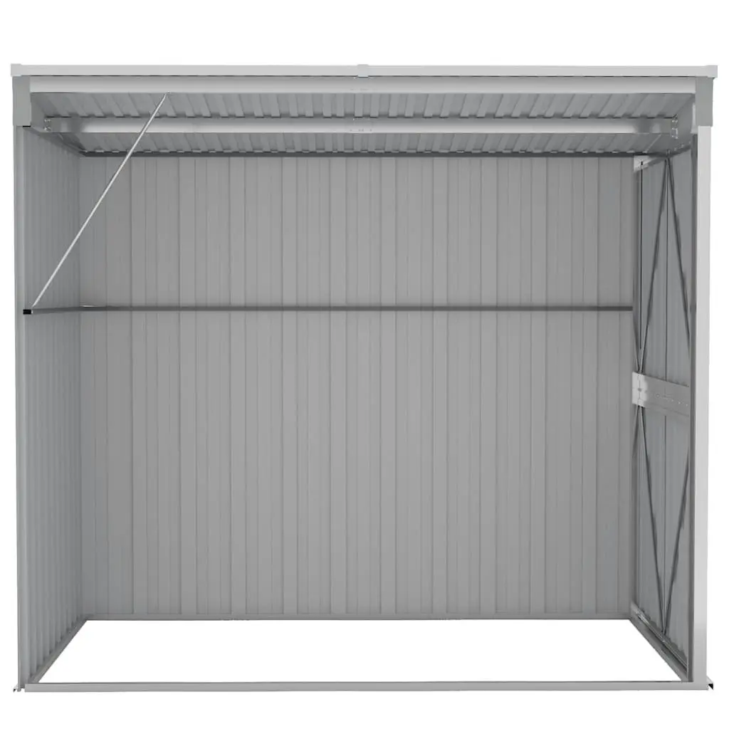 Wall-Mounted Garden Shed Storage Outdoor Steel Tool Locker Grey 118 x 194 x 178 cm