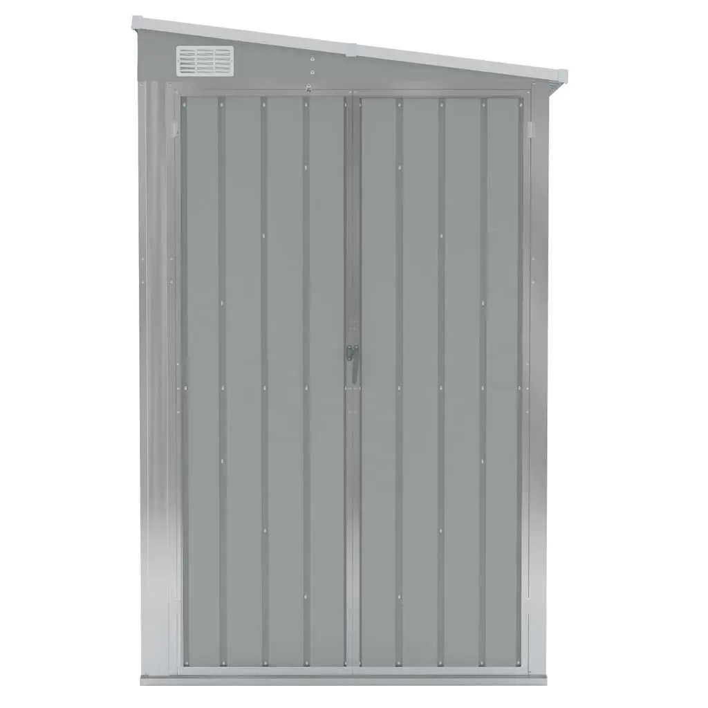Wall-Mounted Garden Shed Storage Outdoor Steel Tool Locker Grey 118 x 194 x 178 cm