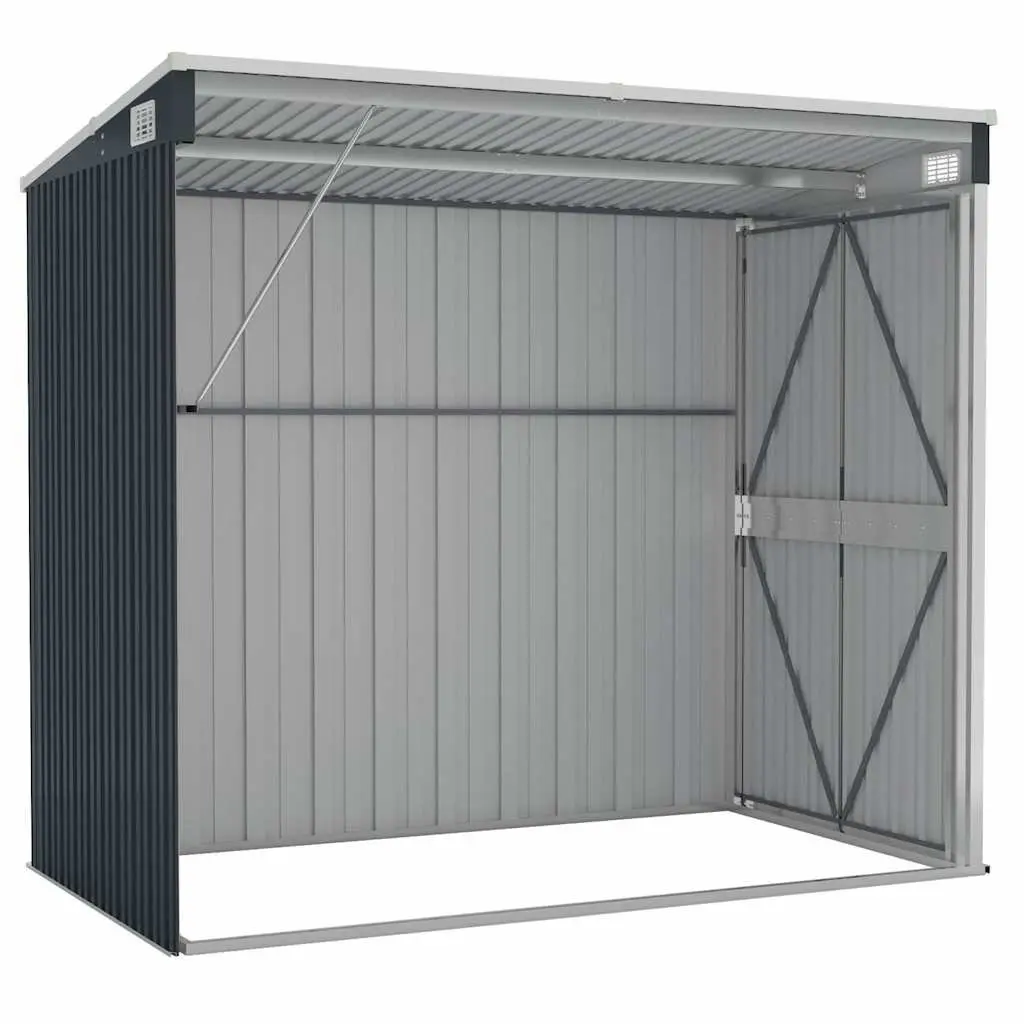 Garden Shed Outdoor Storage Wall-Mounted Anthracite Steel Double Door 118x194x178 cm