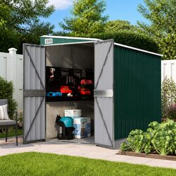 Reliable Wall-Mounted Garden Shed Green 118x288x178 cm