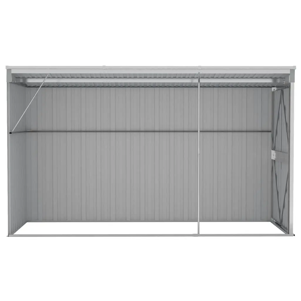 Wall-mounted Garden Shed Outdoor Storage 118 x 288 x 178 cm Grey Galvanised Steel Double Door