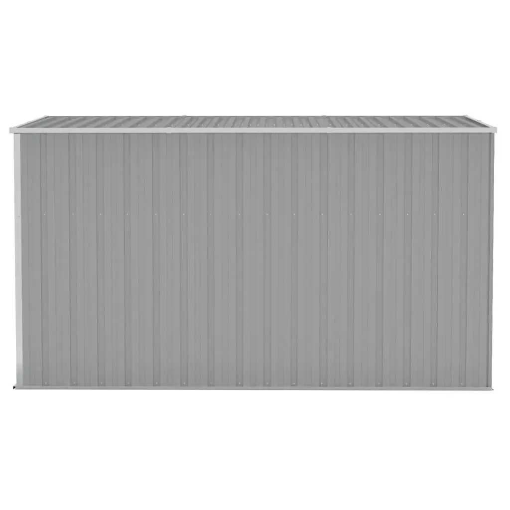 Wall-mounted Garden Shed Outdoor Storage 118 x 288 x 178 cm Grey Galvanised Steel Double Door