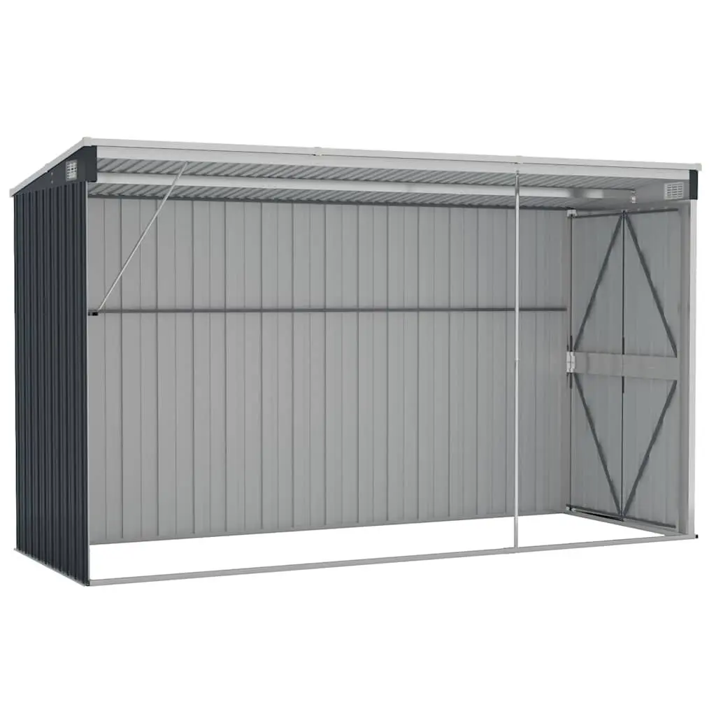 Wall-mounted Garden Shed Storage 118 x 288 x 178 cm Anthracite Galvanised Steel
