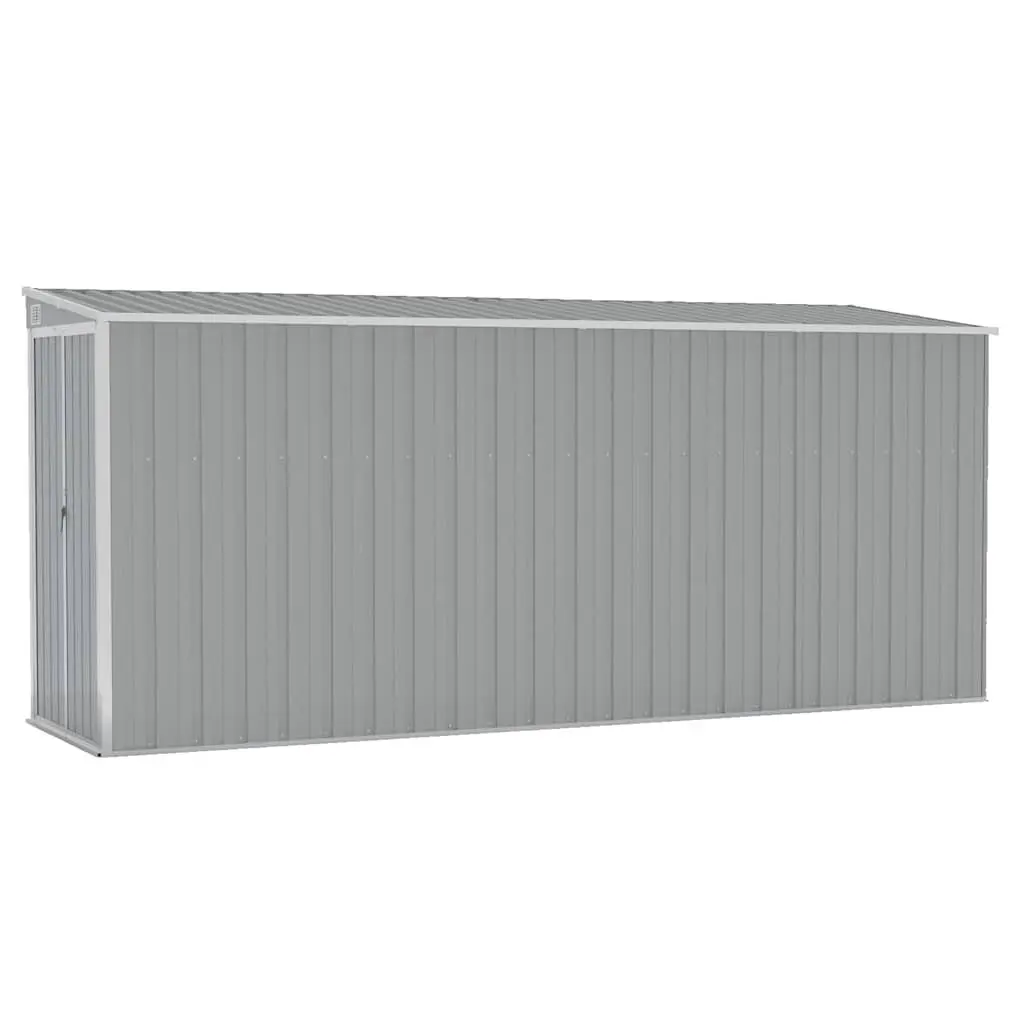 Wall-mounted Garden Shed Storage Grey Galvanised Steel Outdoor 118x382x178 cm