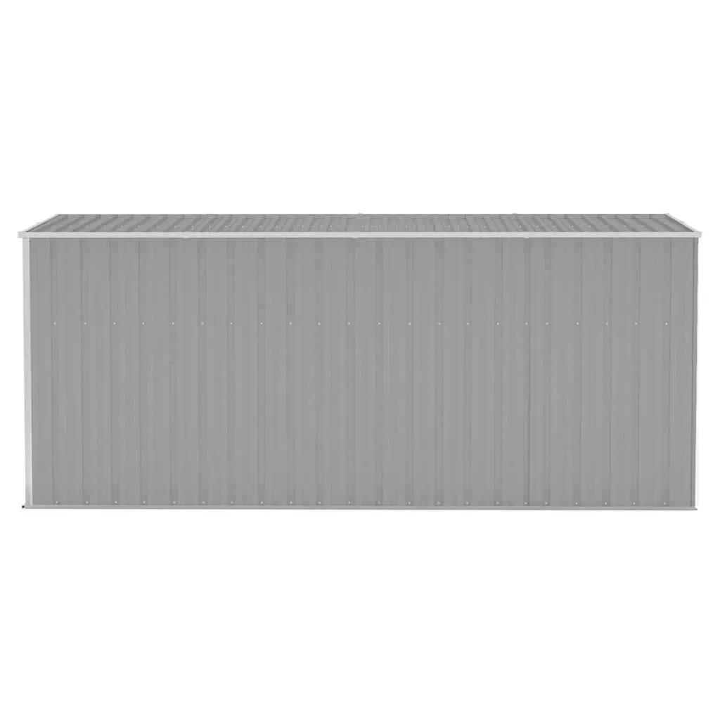 Wall-mounted Garden Shed Storage Grey Galvanised Steel Outdoor 118x382x178 cm
