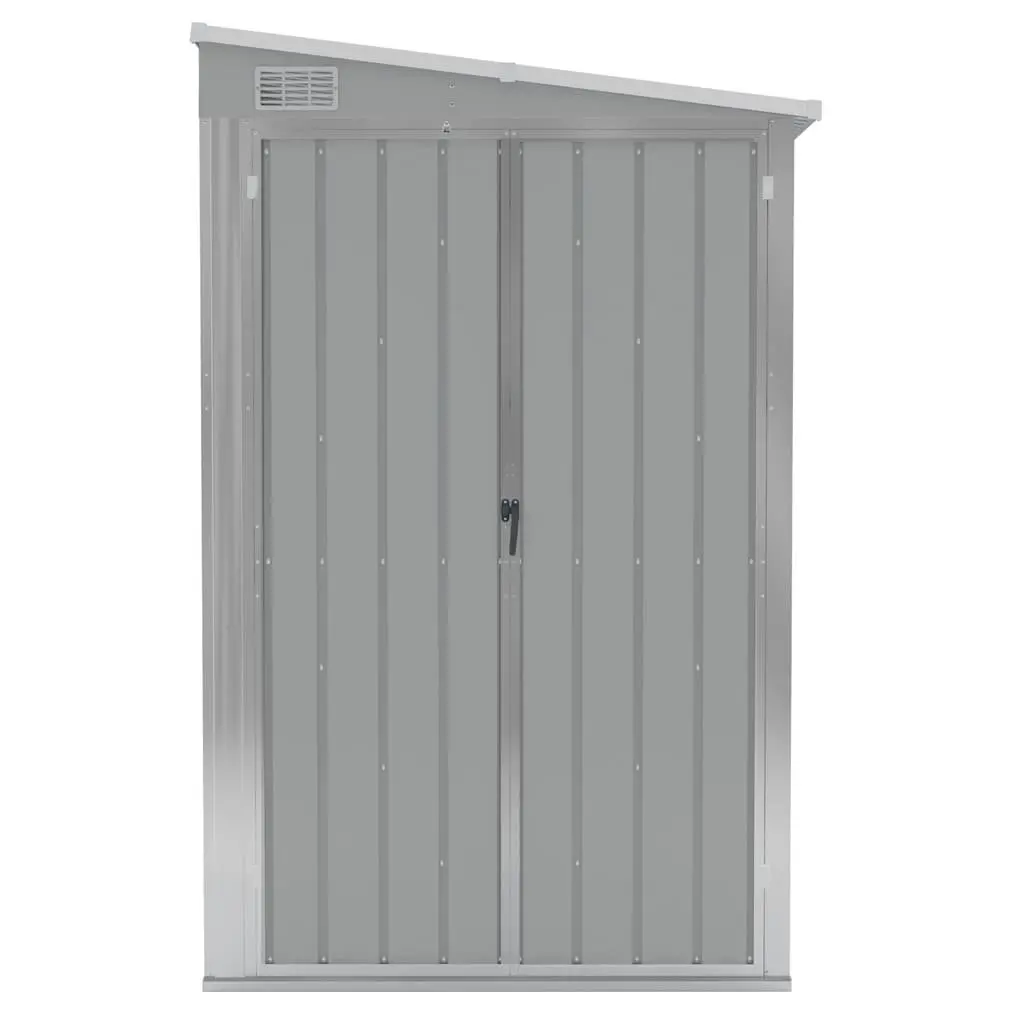 Wall-mounted Garden Shed Storage Grey Galvanised Steel Outdoor 118x382x178 cm