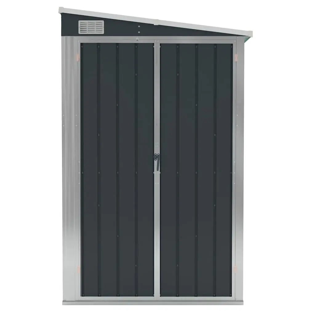 Wall-mounted Garden Shed Outdoor Storage 118 x 382 x 178 cm Anthracite Steel Durable Double Doors