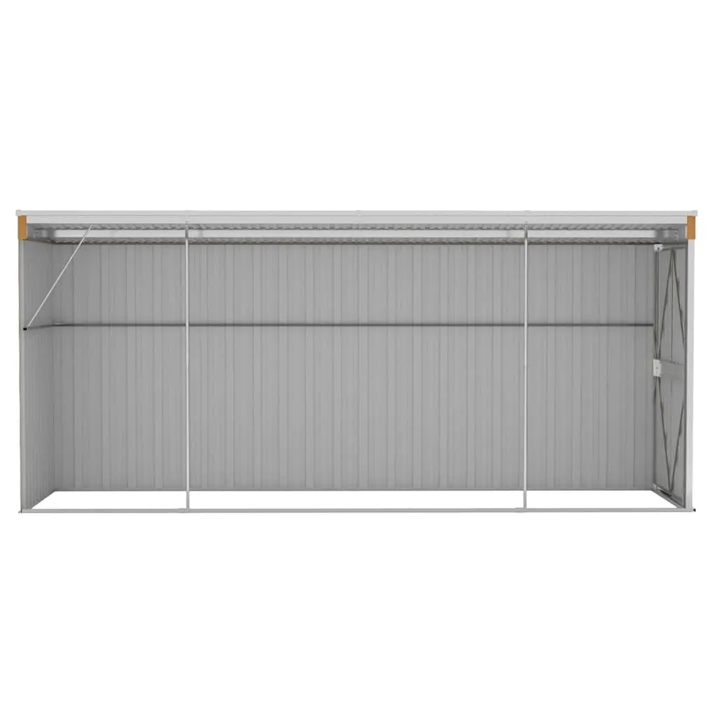Wall-mounted Garden Shed Outdoor Storage 118 x 382 x 178 cm Brown Galvanised Steel Double Door