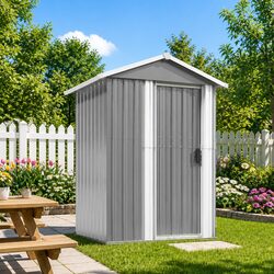 Reliable Grey Garden Shed 126x97.5x177cm for Your Tools