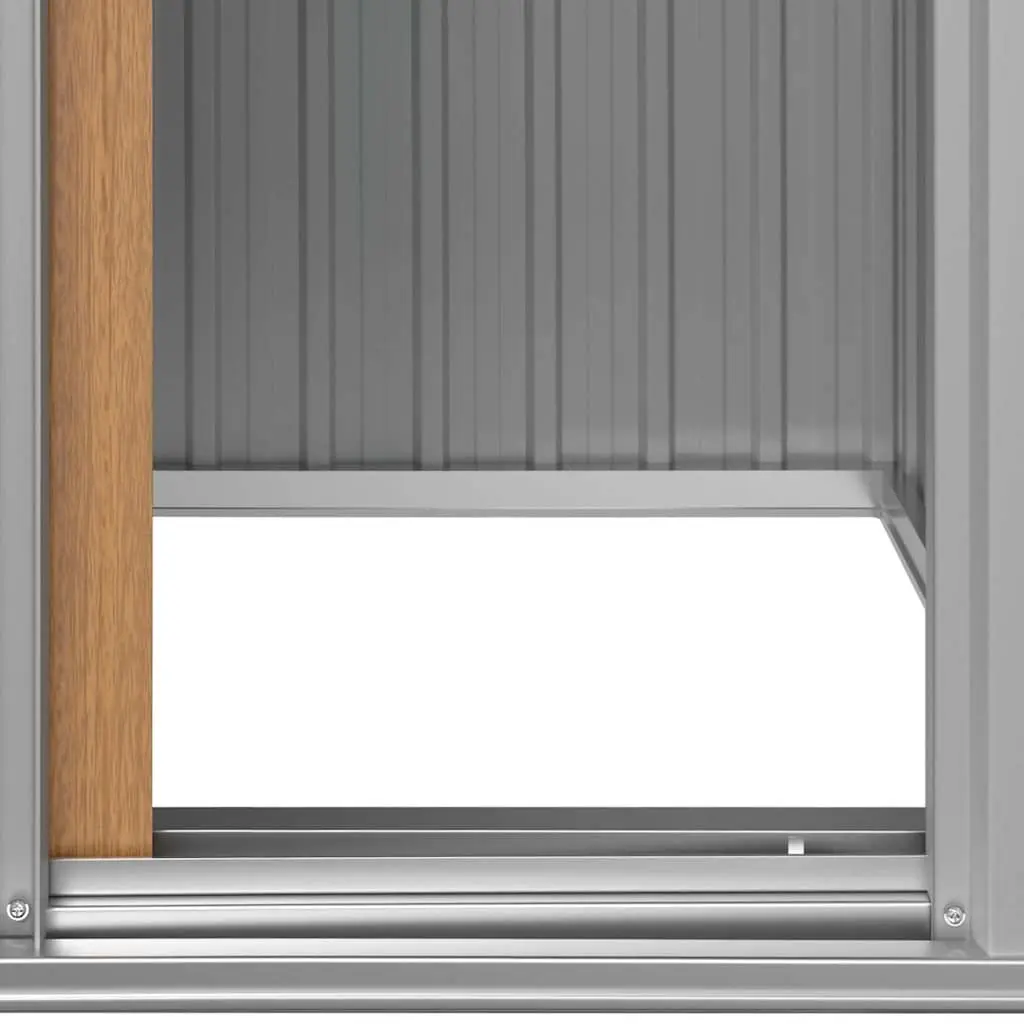 Garden Shed Outdoor Storage Tool House Brown Galvanised Steel 126x97.5x177 cm