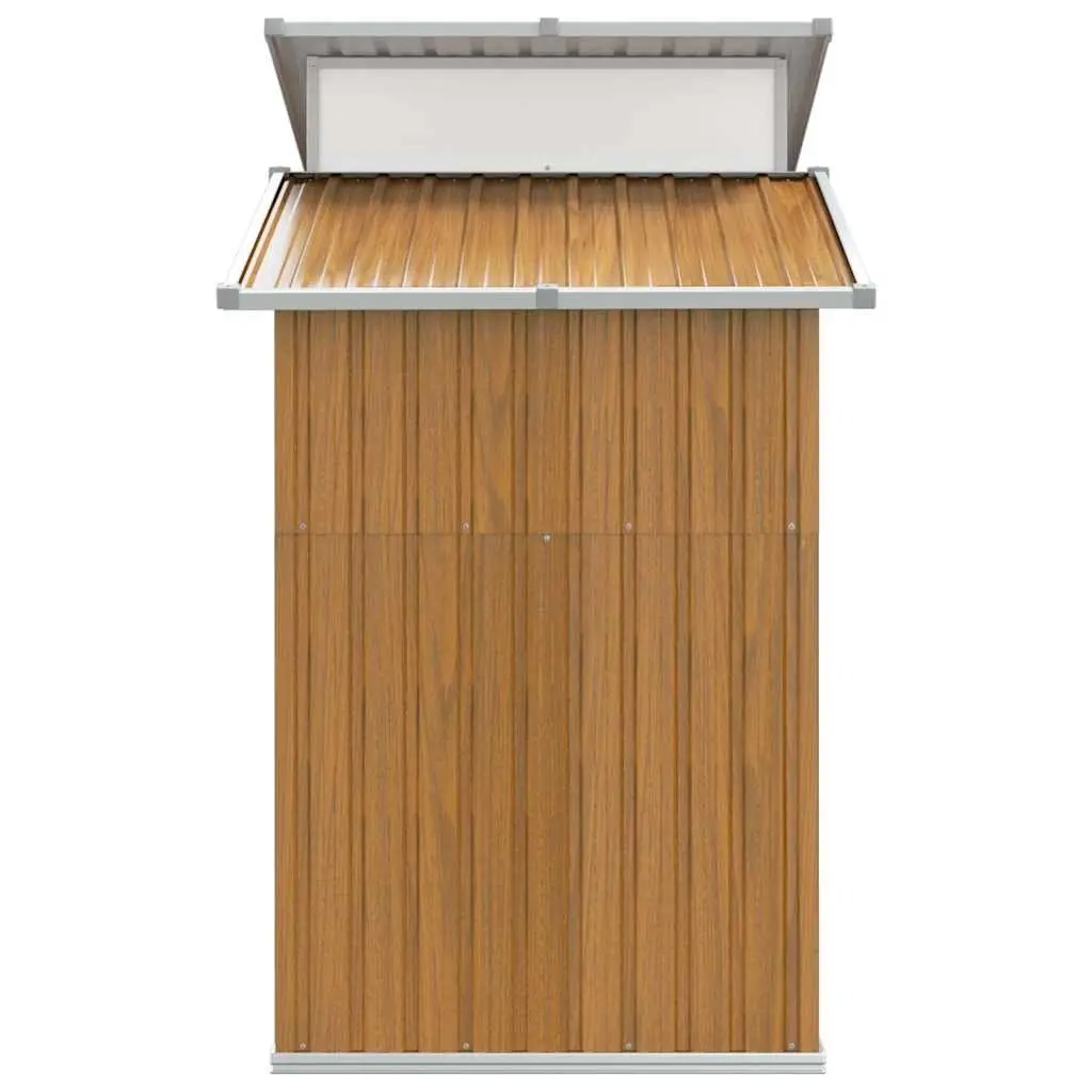 Garden Shed Outdoor Storage Tool House Galvanised Steel 270x130x208.5cm Brown