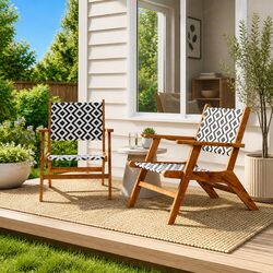 Comfortable and Stylish Brown Garden Chair Set for 2