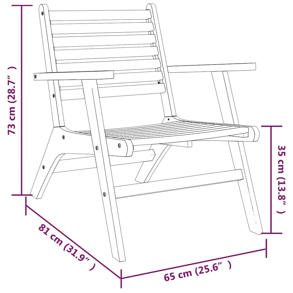 Outdoor Bistro Set of Solid Acacia Wood