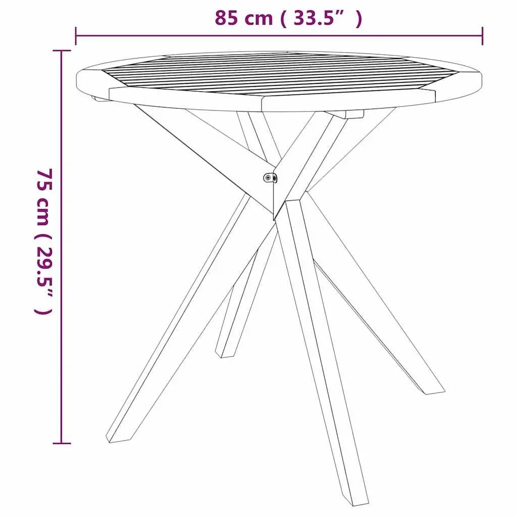 Solid Wood Acacia Garden Table Outdoor Dining 85x85x75 cm Brown Square