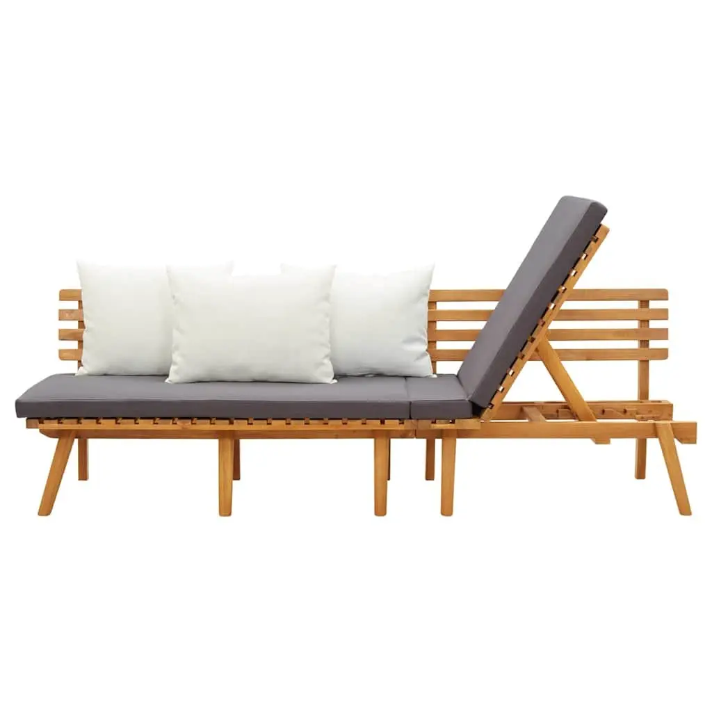 Garden Day Bed Outdoor Lounger 200x65cm Solid Wood Grey