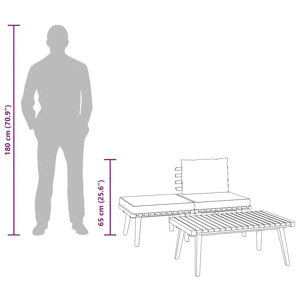 3 Piece Lounge Set with Cushions