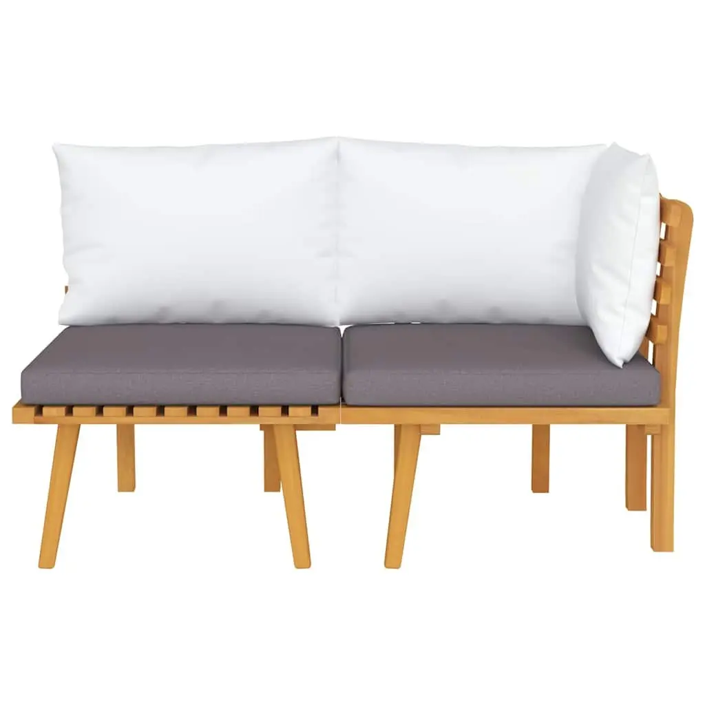 Outdoor Sectional Sofa Lounge Set with Cushions Grey Garden Patio Furniture