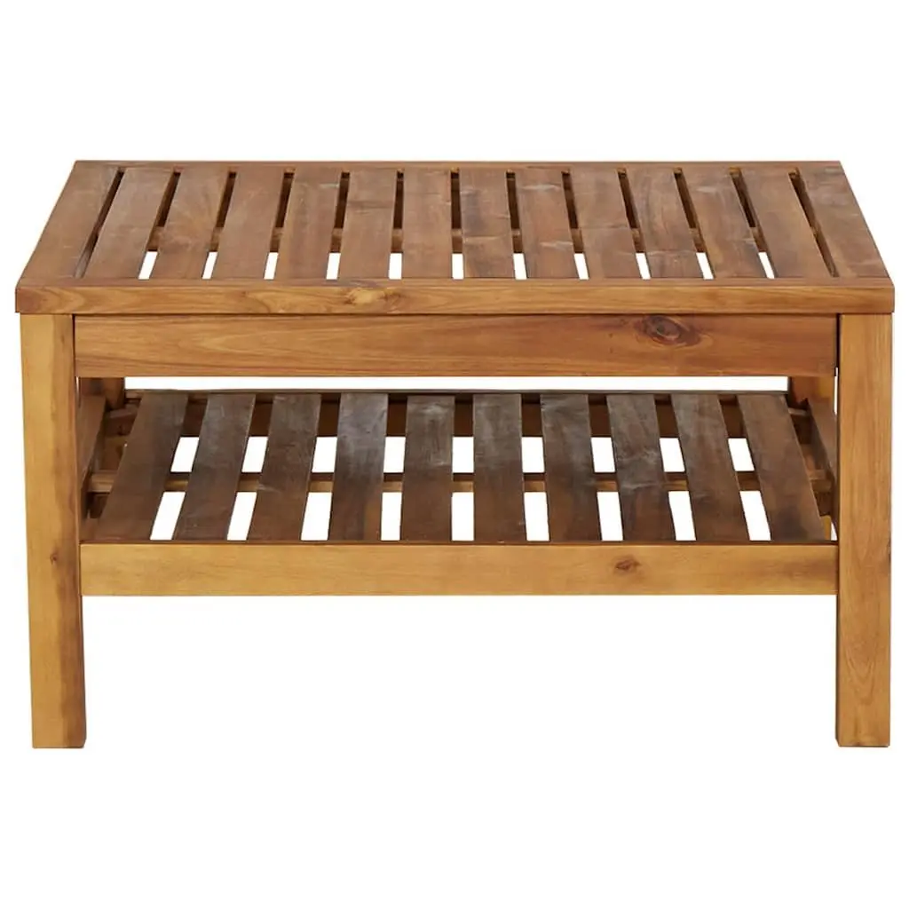 Acacia Wood 3 Piece Lounge Set for Outdoor Relaxation with Dark Grey Cushions and Coffee Table