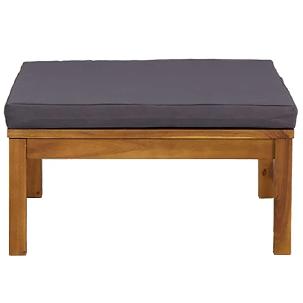 Acacia Wood 3 Piece Lounge Set for Outdoor Relaxation with Dark Grey Cushions and Coffee Table