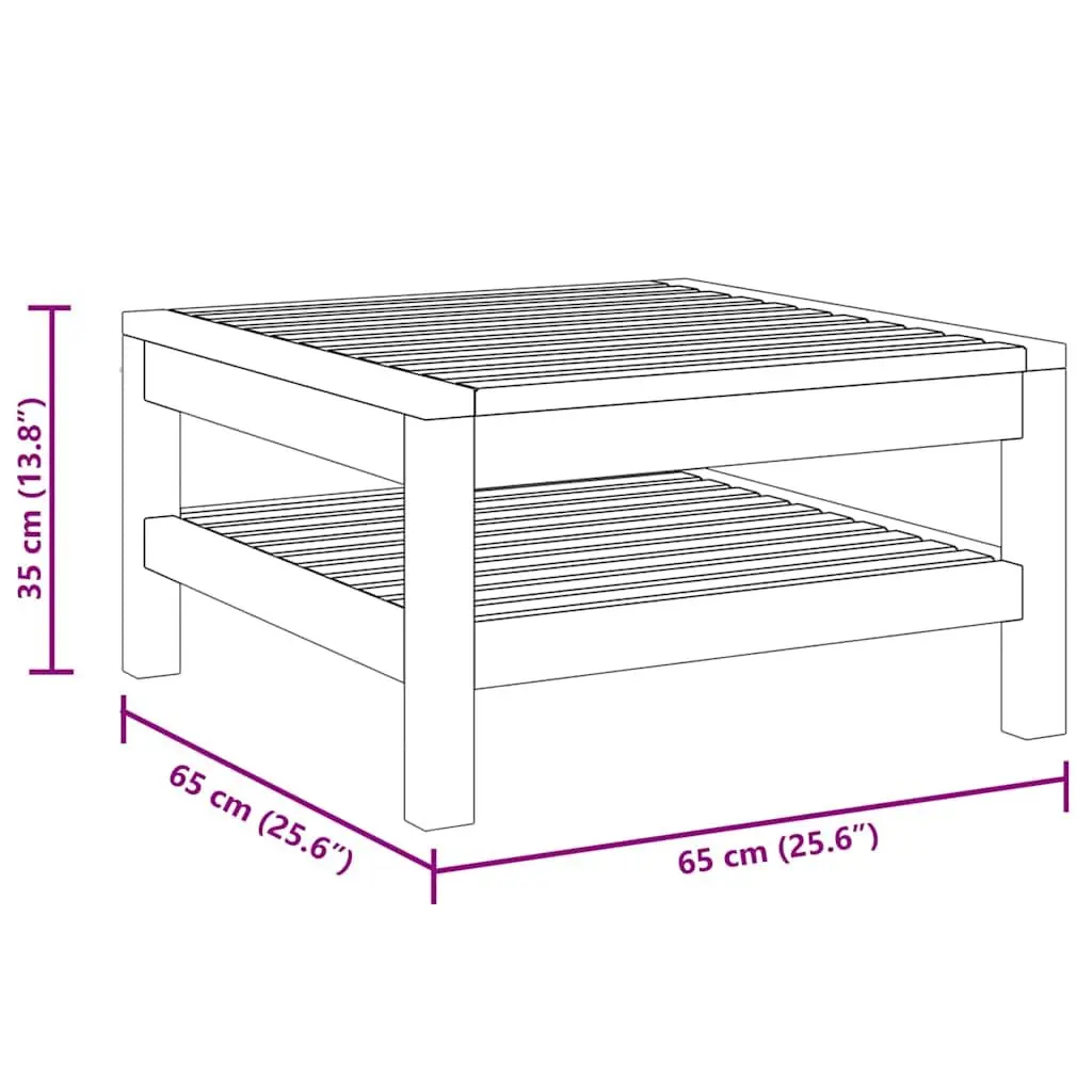 Outdoor Coffee Table Solid Wood 65x65x35cm Brown
