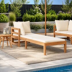 Wooden Garden Sun Lounger with Comfort and Durability