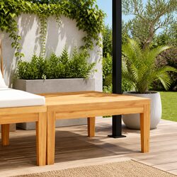 Reliable Brown Acacia Wood Outdoor Table for Gatherings