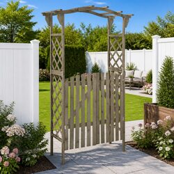 Reliable Wooden Garden Pergola with Gate for Outdoor Use