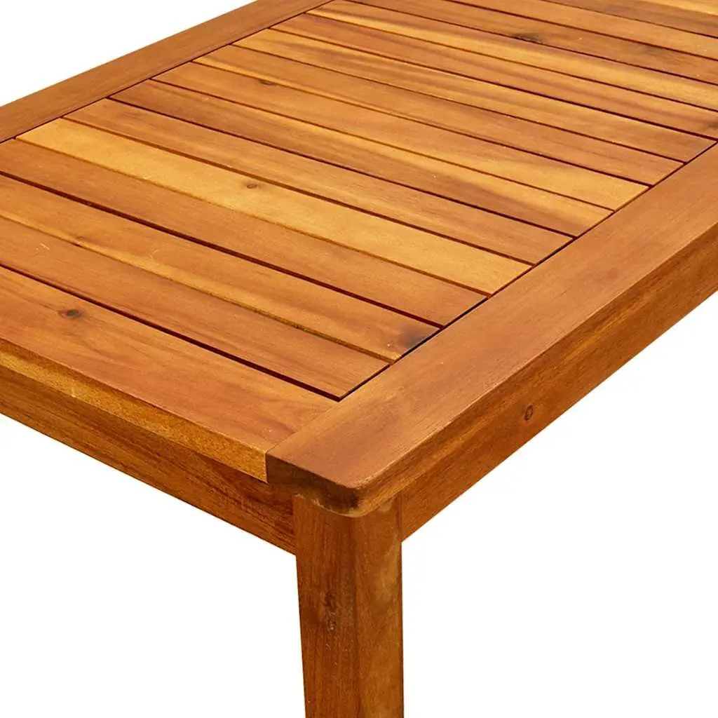 Garden Coffee Table Outdoor Furniture Patio Acacia Wood Slatted Design Brown