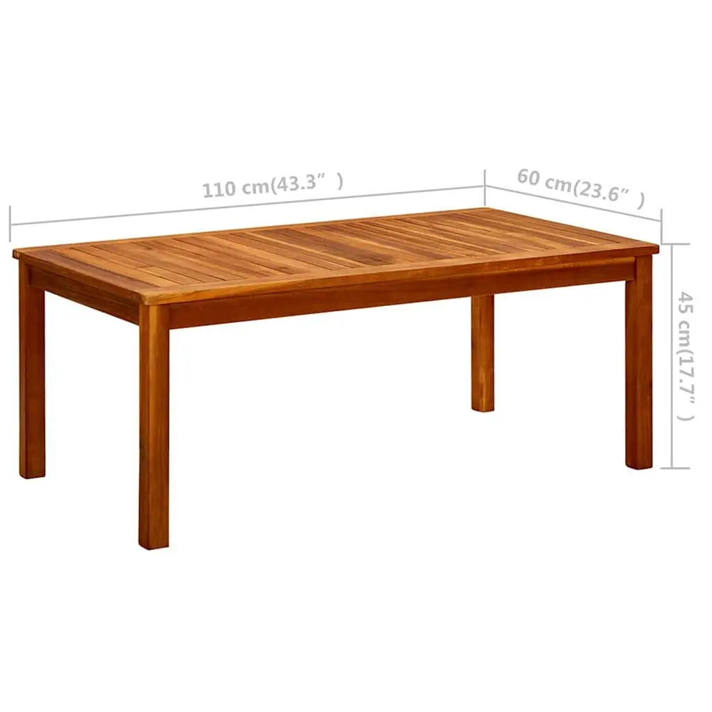 Outdoor Coffee Table Garden Furniture Solid Wood Slatted Design Brown