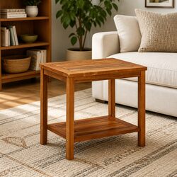 Reliable Solid Acacia Coffee Table with Extra Storage