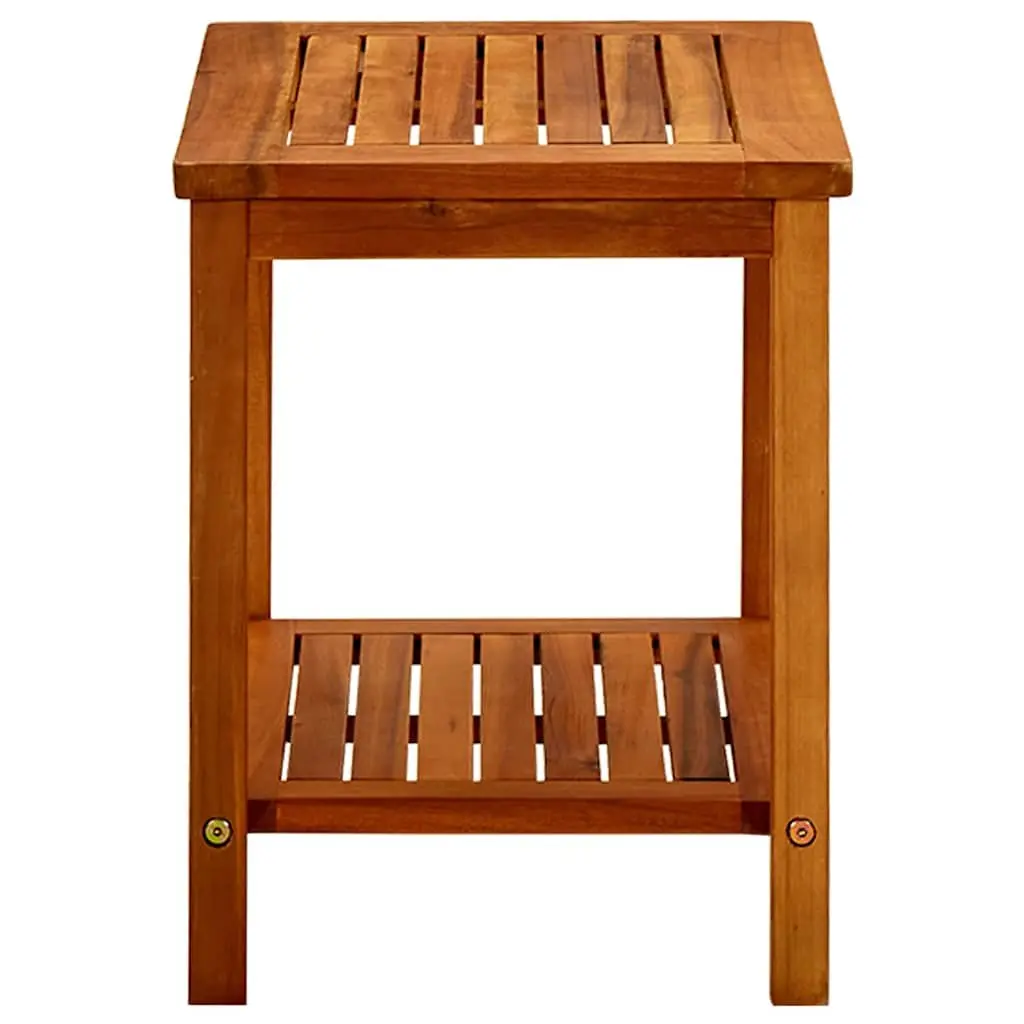 Acacia Wood Coffee Table Brown Slatted Top Storage Shelf Living Room Furniture