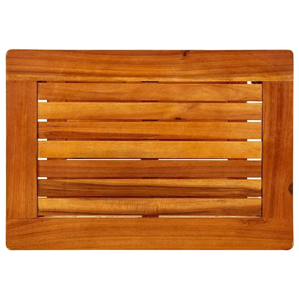 Acacia Wood Coffee Table Brown Slatted Top Storage Shelf Living Room Furniture