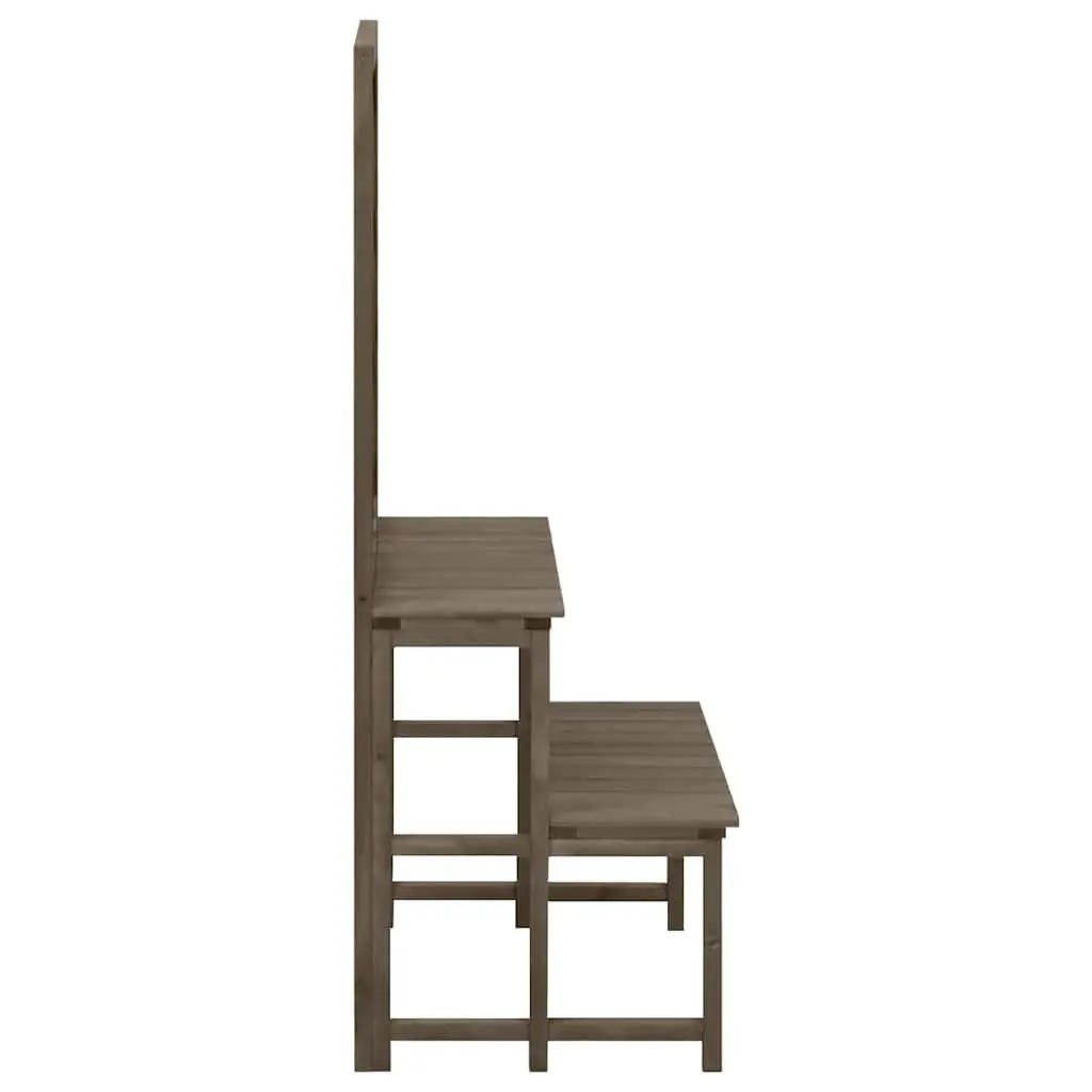 Plant Stand with Trellis Outdoor Garden Display Ladder Rack Grey Wooden 70 x 42 x 115 cm