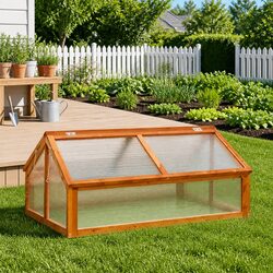 Brown Wooden Greenhouse: Durable and Practical Plant Care