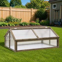 Welcoming Grey Wooden Greenhouse for Plant Protection